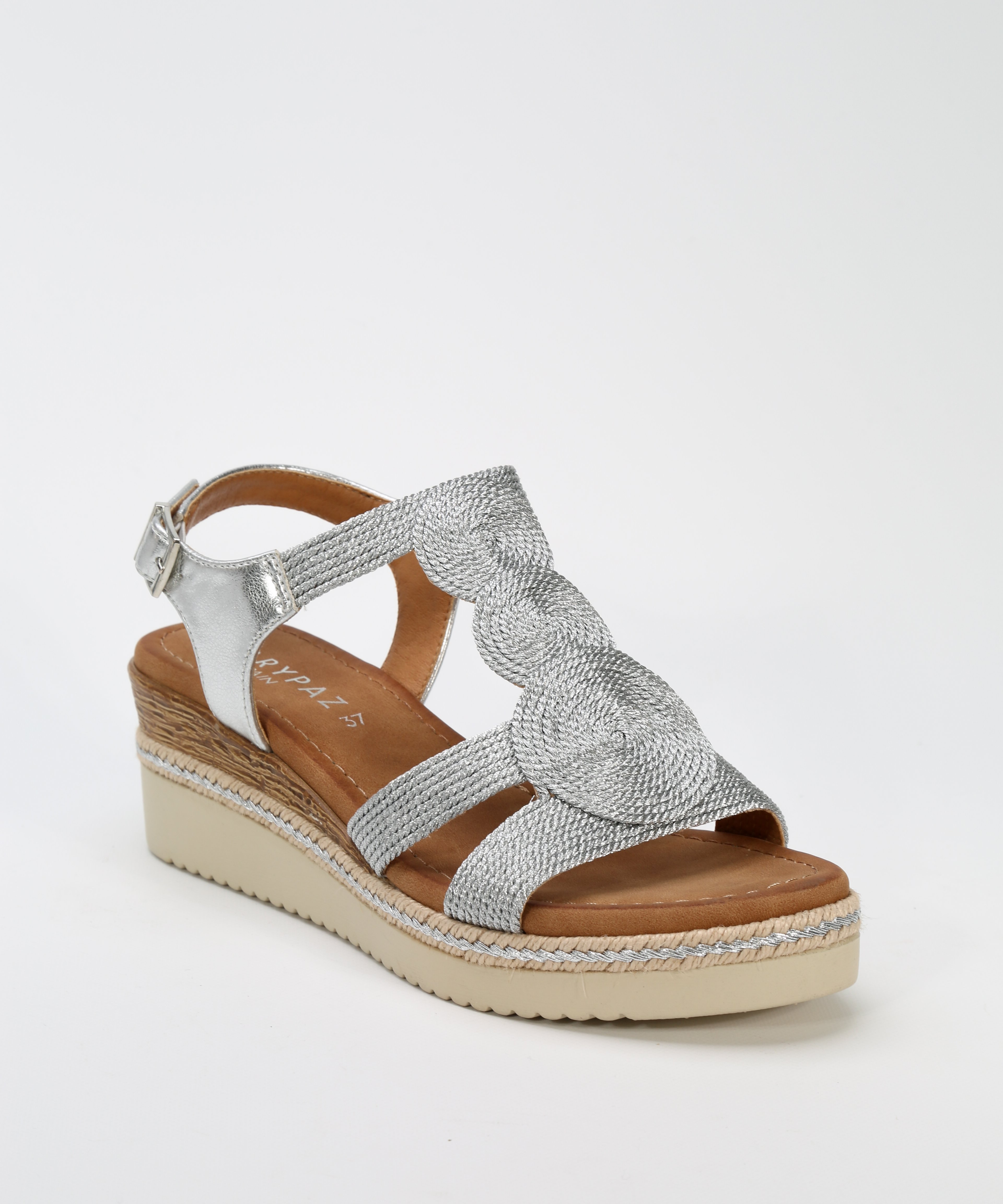 Sandalias cuña bordadas image number null